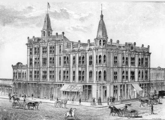 The Yesler-Leary Building in 1884